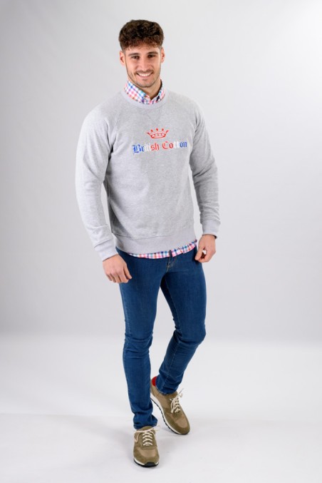 SUDADERA CORONA GRIS CLARO