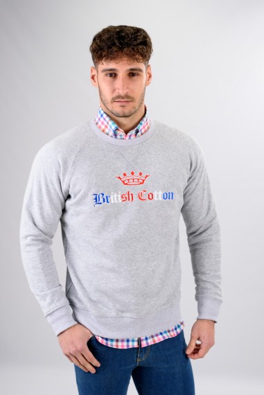SUDADERA CORONA GRIS CLARO