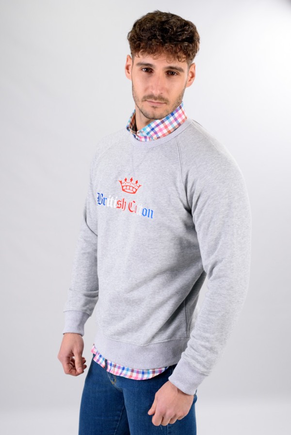 SUDADERA CORONA GRIS CLARO 2