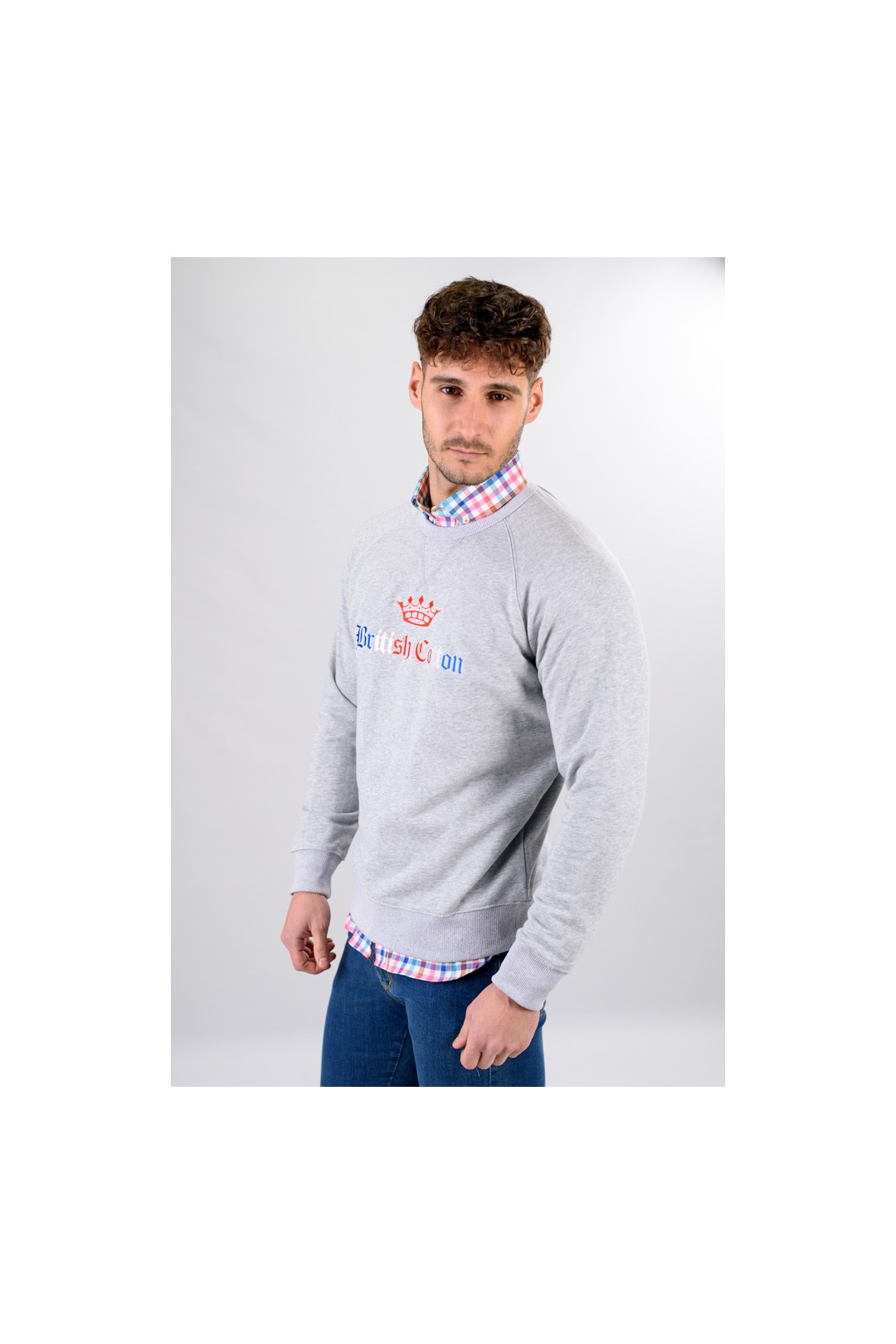 SUDADERA CORONA GRIS CLARO