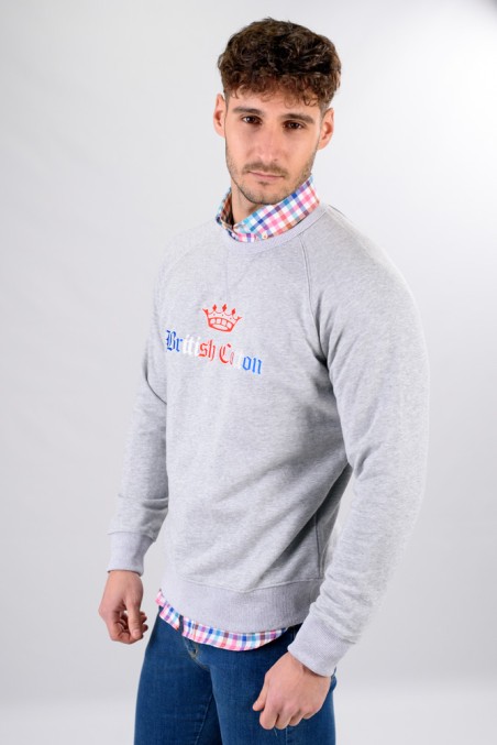 SUDADERA CORONA GRIS CLARO