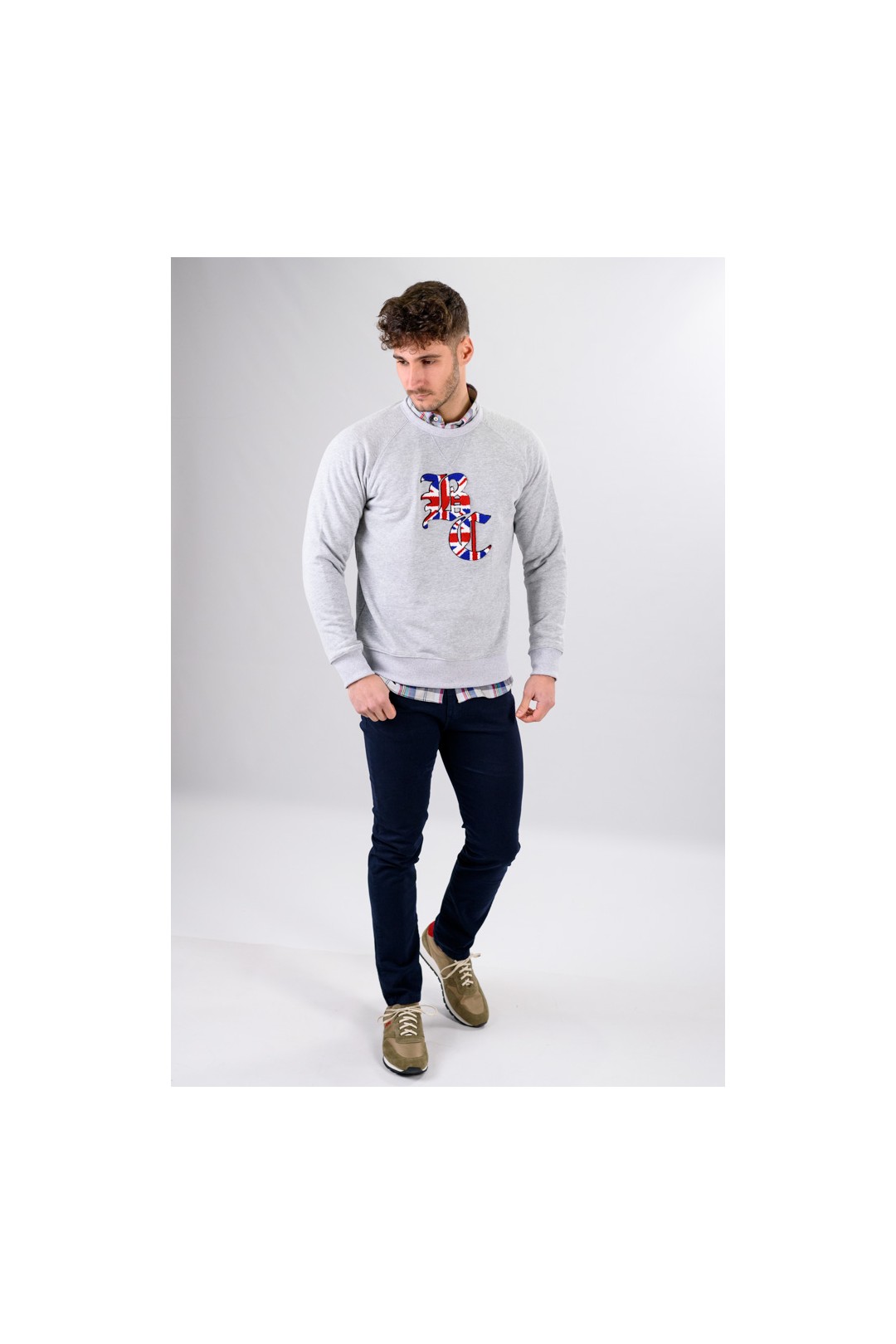 SUDADERA FELPA BC GRIS CLARO