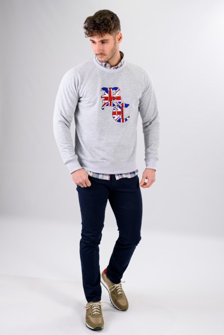 SUDADERA FELPA BC GRIS CLARO