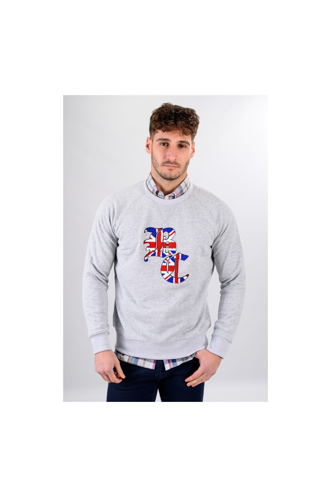 SUDADERA FELPA BC GRIS CLARO