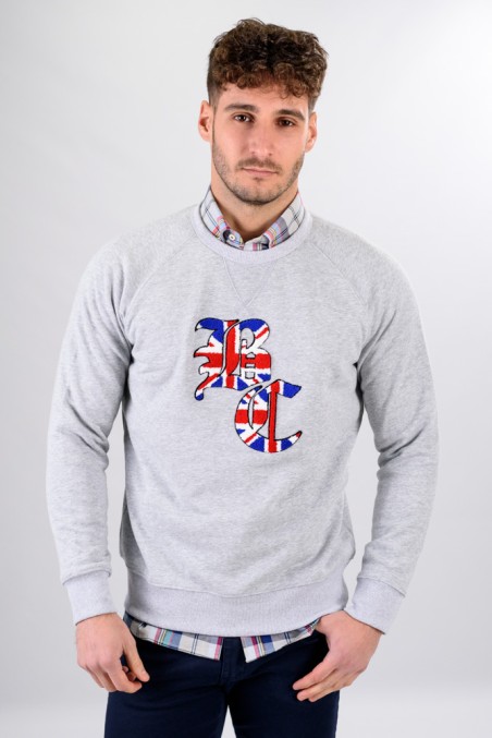 SWEAT-SHIRT EN POLAIRE BC GRIS CLAIR