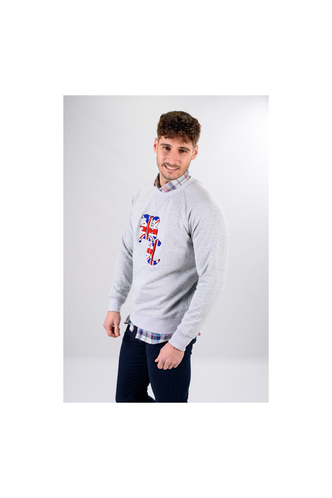 SUDADERA FELPA BC GRIS CLARO