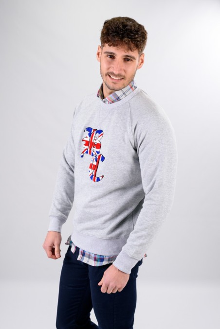 SWEAT-SHIRT EN POLAIRE BC GRIS CLAIR