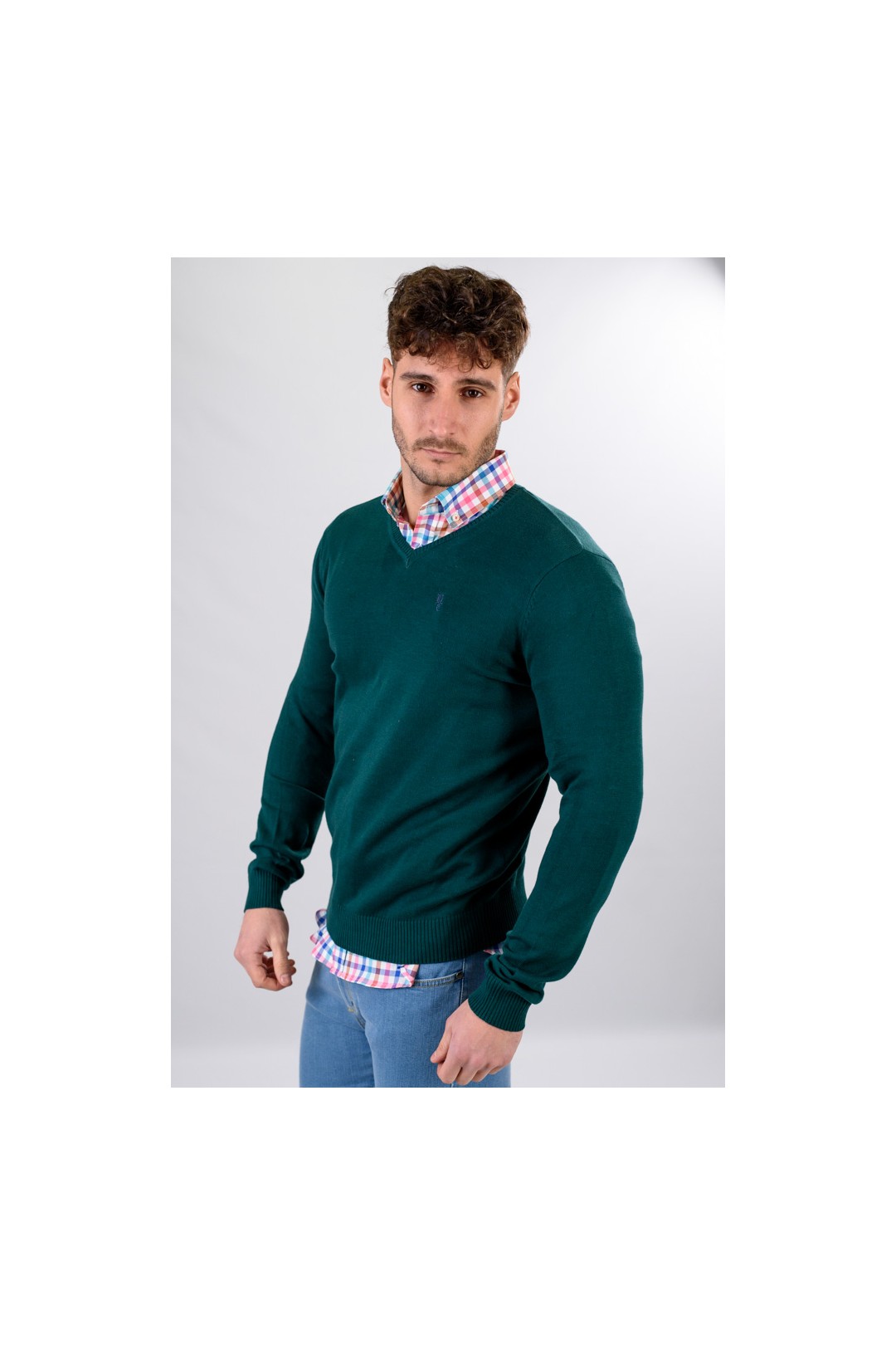 SUETER CUELLO PICO VERDE BOTELLA