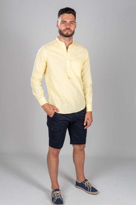 CAMISA POLERA MAHO CON BOLSILLO AMARILLO