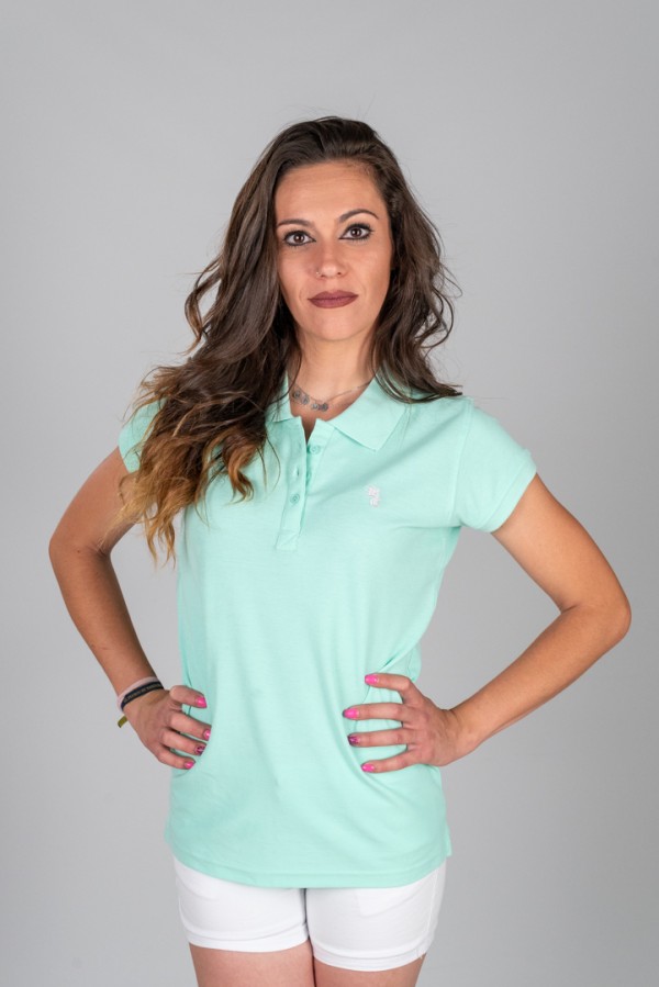 POLO BASIC POUR FEMME VERT D'EAU