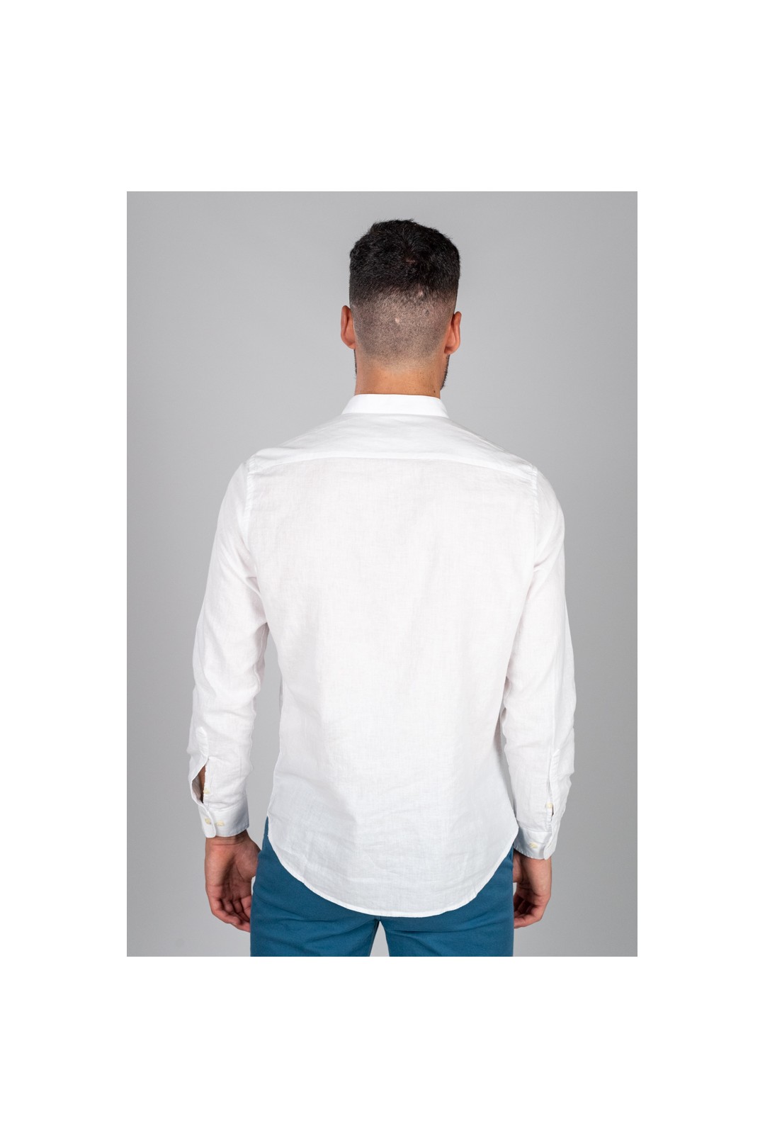CAMISA POLERA MAHO CON BOLSILLO BLANCO