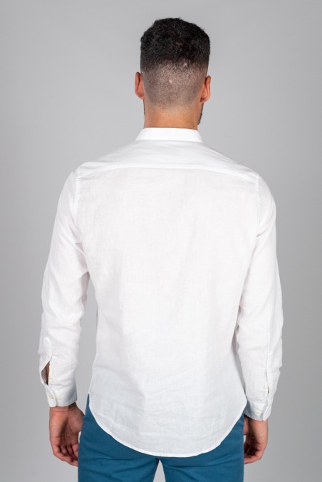CAMISA POLERA MAHO CON BOLSILLO BLANCO