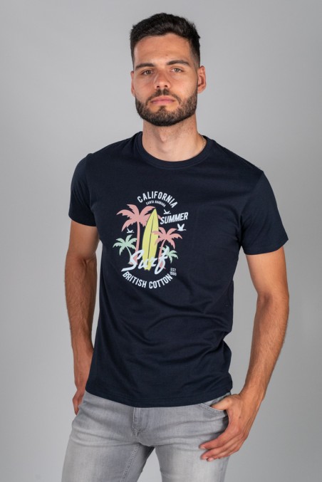 CAMISETA SURF AZUL MARINO
