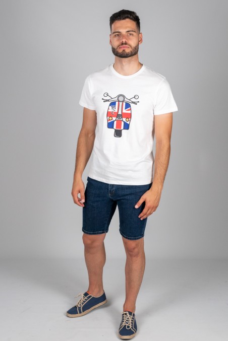 CAMISETA VESPA BRITISH BLANCA
