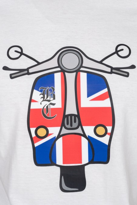 VESPA BRITISH WHITE T-SHIRT