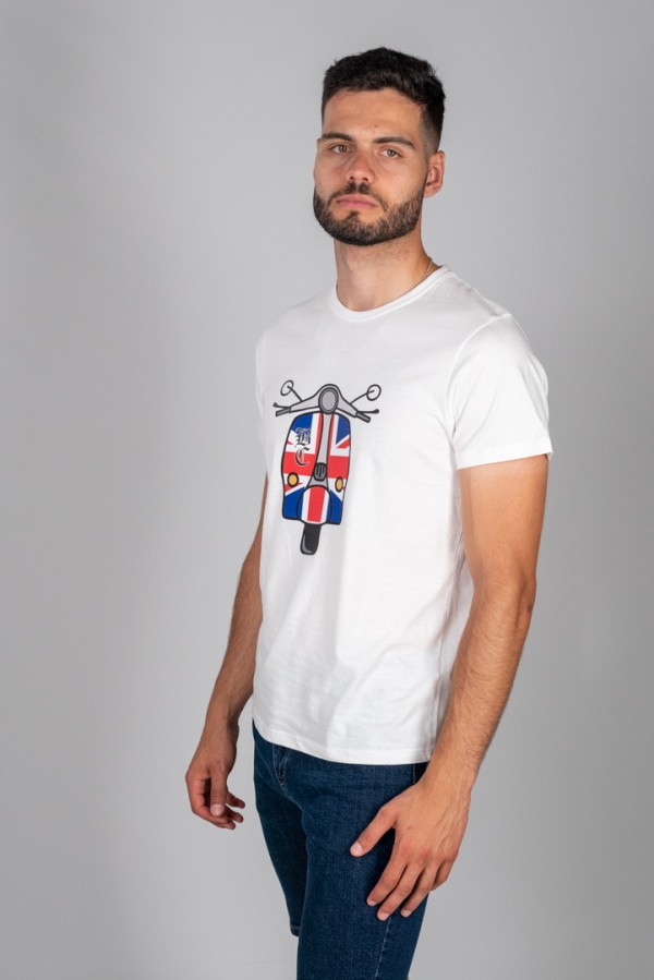 CAMISETA VESPA BRITISH BLANCA 2
