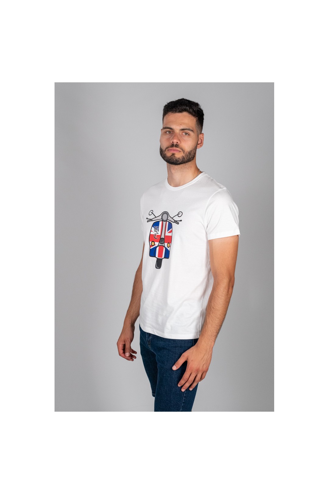 VESPA BRITISH WHITE T-SHIRT