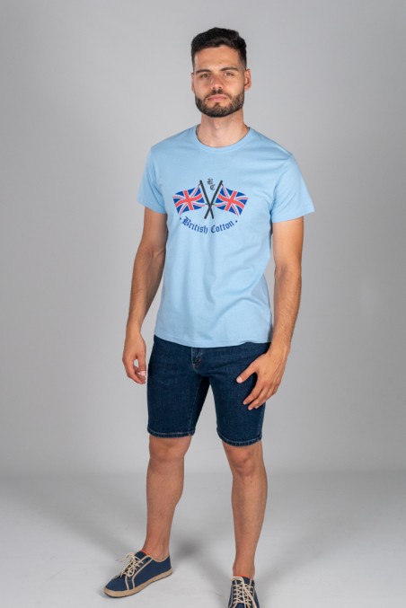 CAMISETA BANDERAS BRITISH CELESTE
