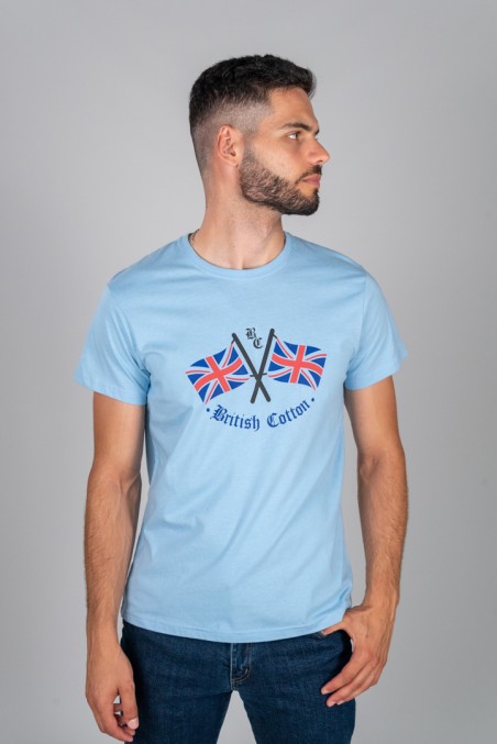 CAMISETA BANDERAS BRITISH CELESTE