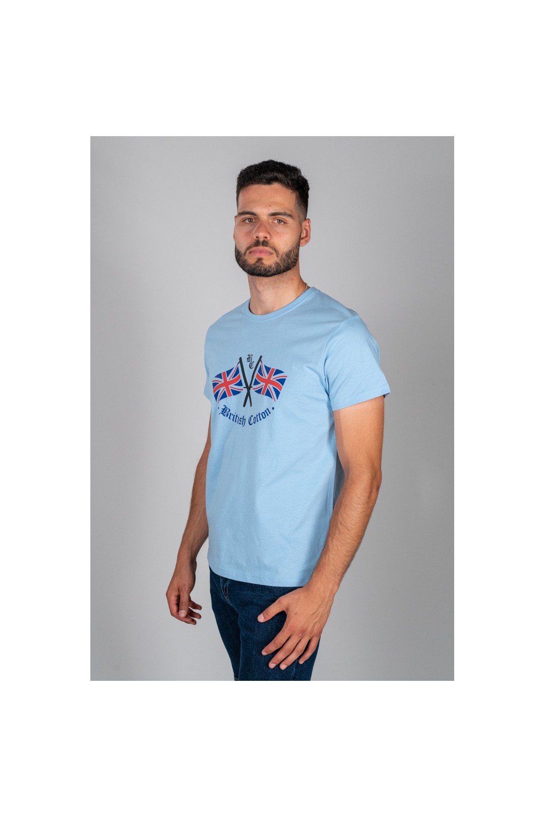 CAMISETA BANDERAS BRITISH CELESTE