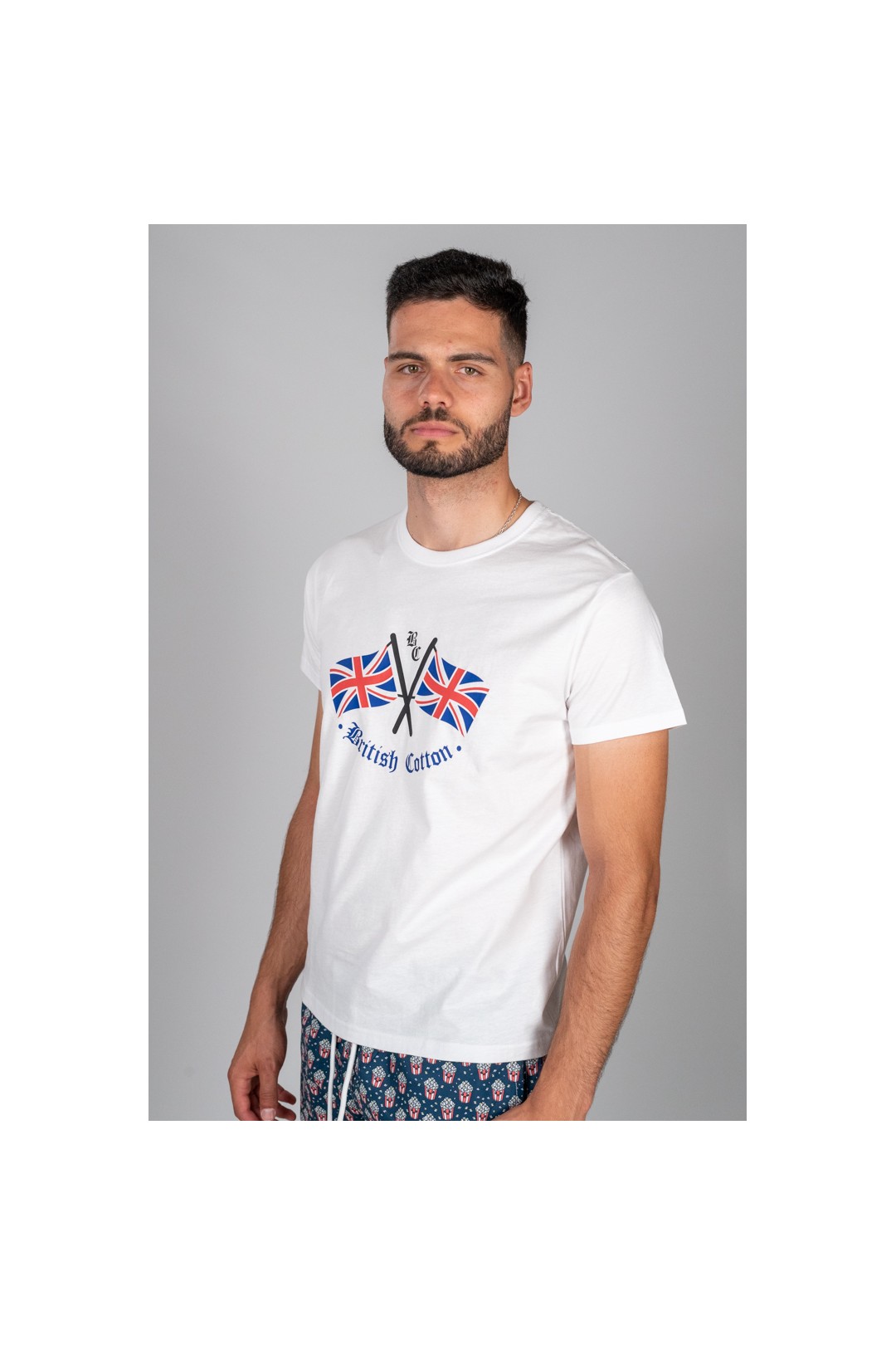 T-SHIRT DRAPEAUX BRITANNIQUES BLANC