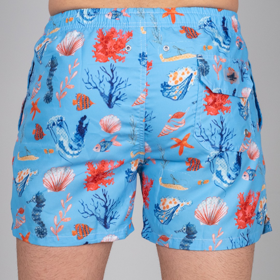 BAÑADOR PECES FONDO CELESTE