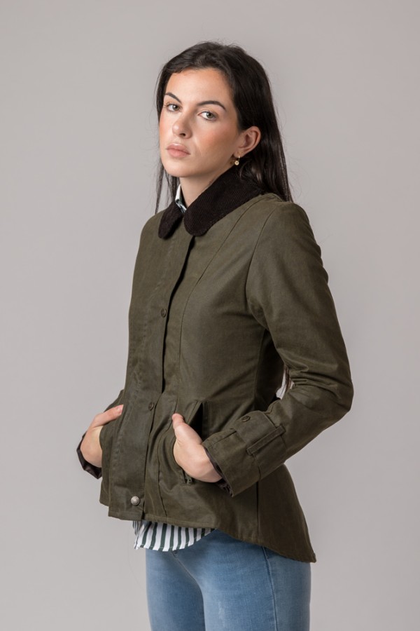 CHAQUETA ENCERADA LADIES AMBRE VERDE 2