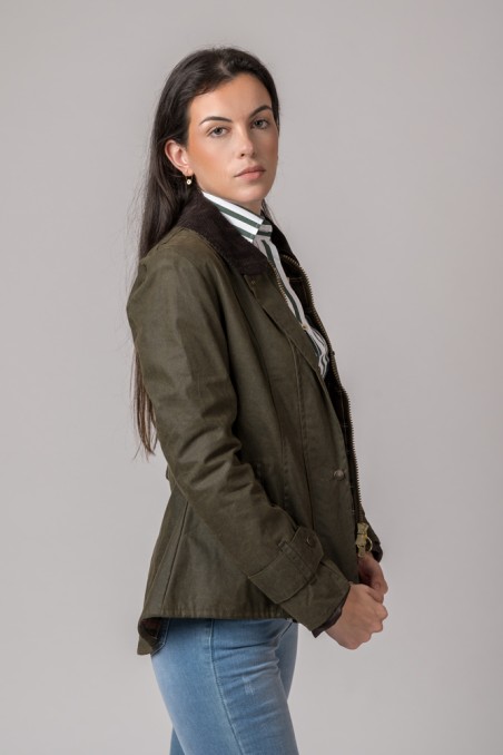 CHAQUETA ENCERADA LADIES AMBRE VERDE