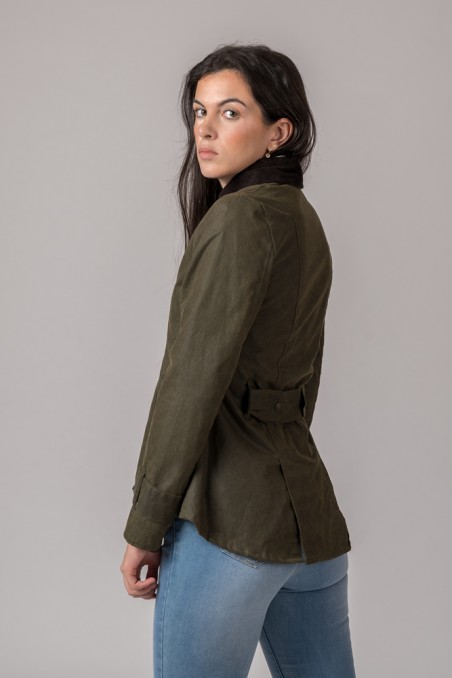 CHAQUETA ENCERADA LADIES AMBRE VERDE