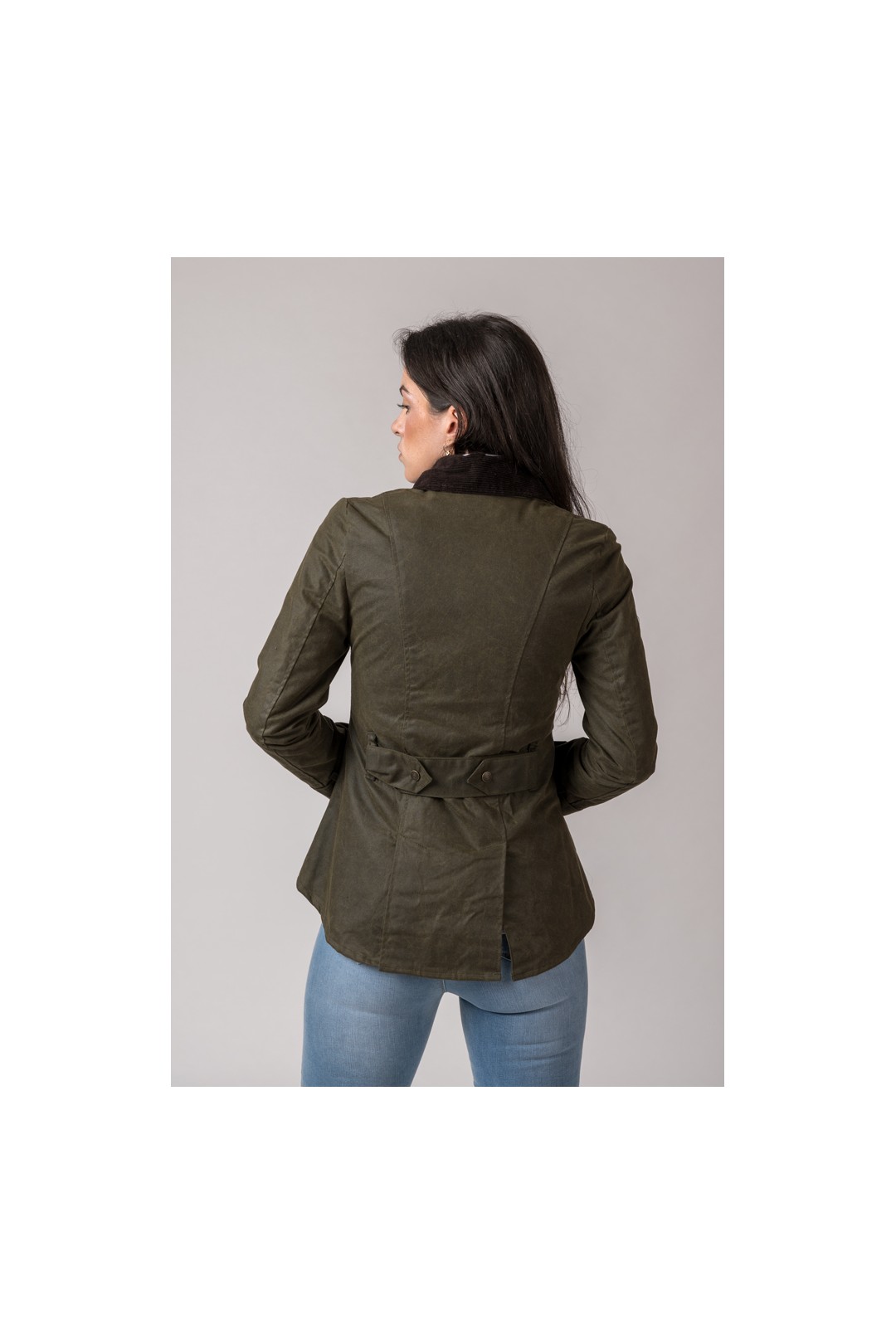 CHAQUETA ENCERADA LADIES AMBRE VERDE