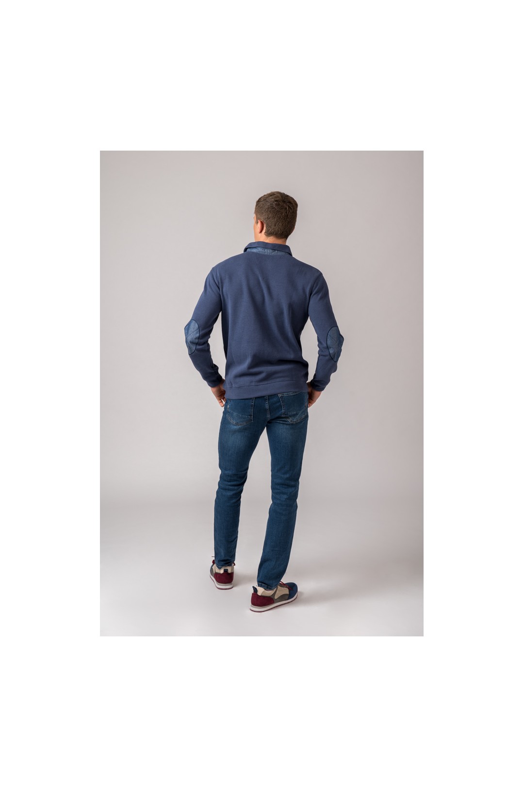 POLO MANGA LARGA AZUL MARINO