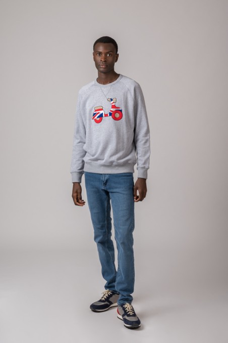 SUDADERA VESPA BRITISH GRIS CLARO