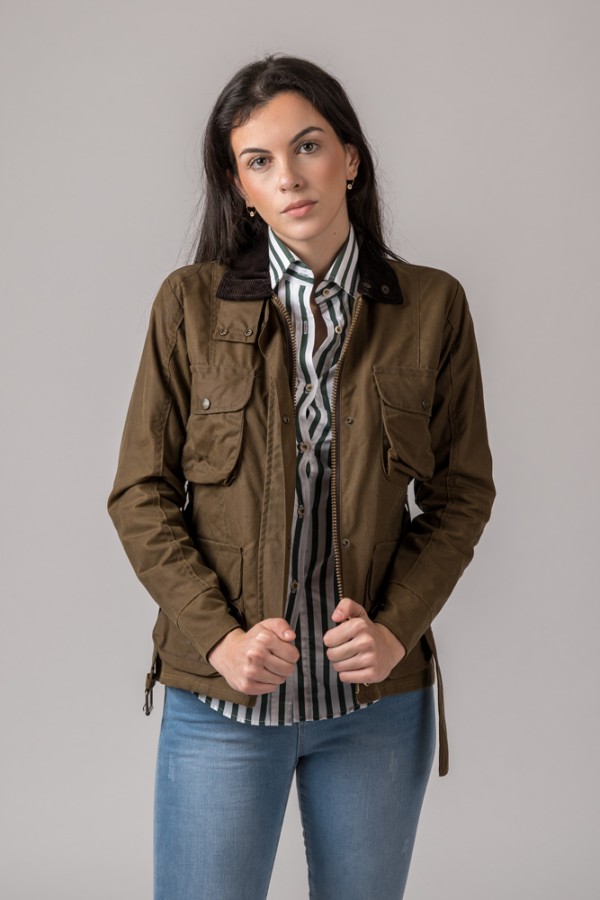 CHAQUETA ENCERADA WOMAN 4 BOLSILLOS CAMEL 2
