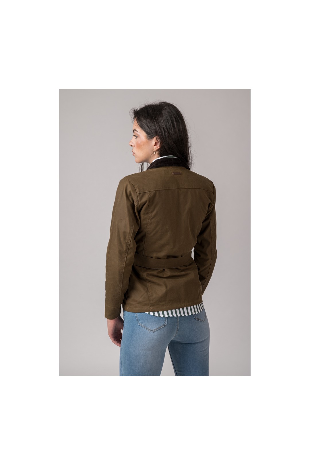 CHAQUETA ENCERADA WOMAN 4 BOLSILLOS CAMEL