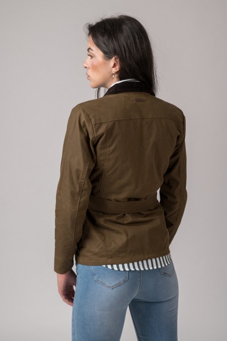 CHAQUETA ENCERADA WOMAN 4 BOLSILLOS CAMEL