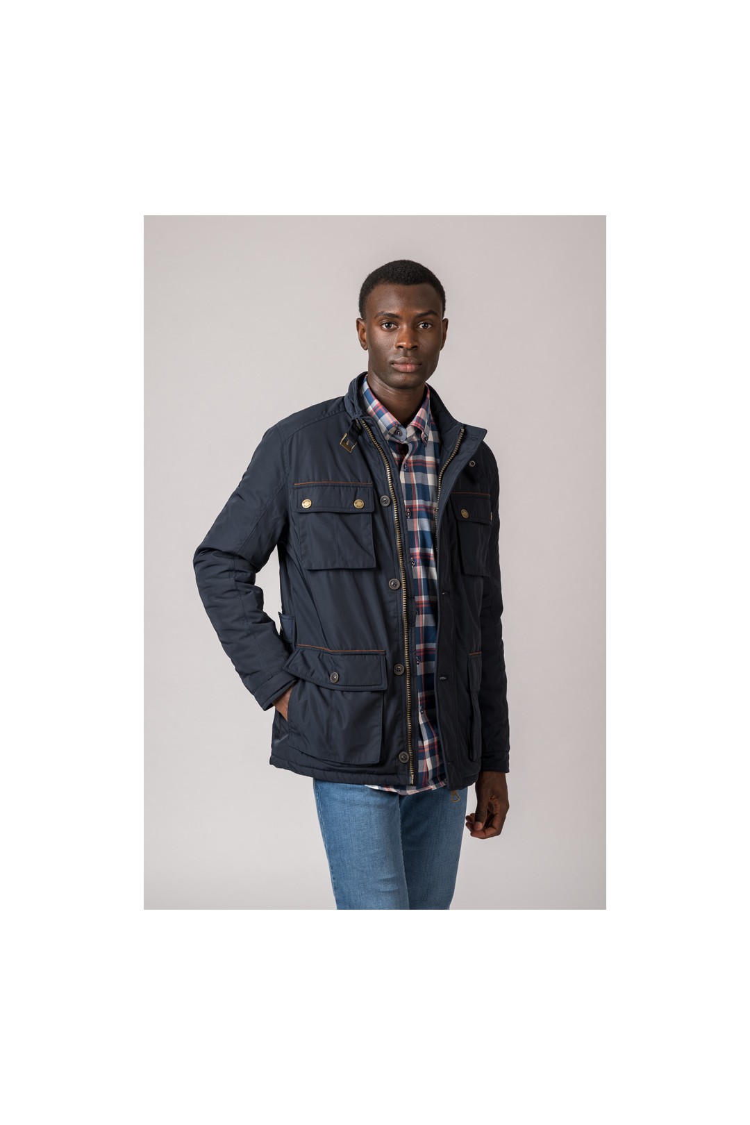 PARKA 4 BOLSILLOS WEST AZUL MARINO