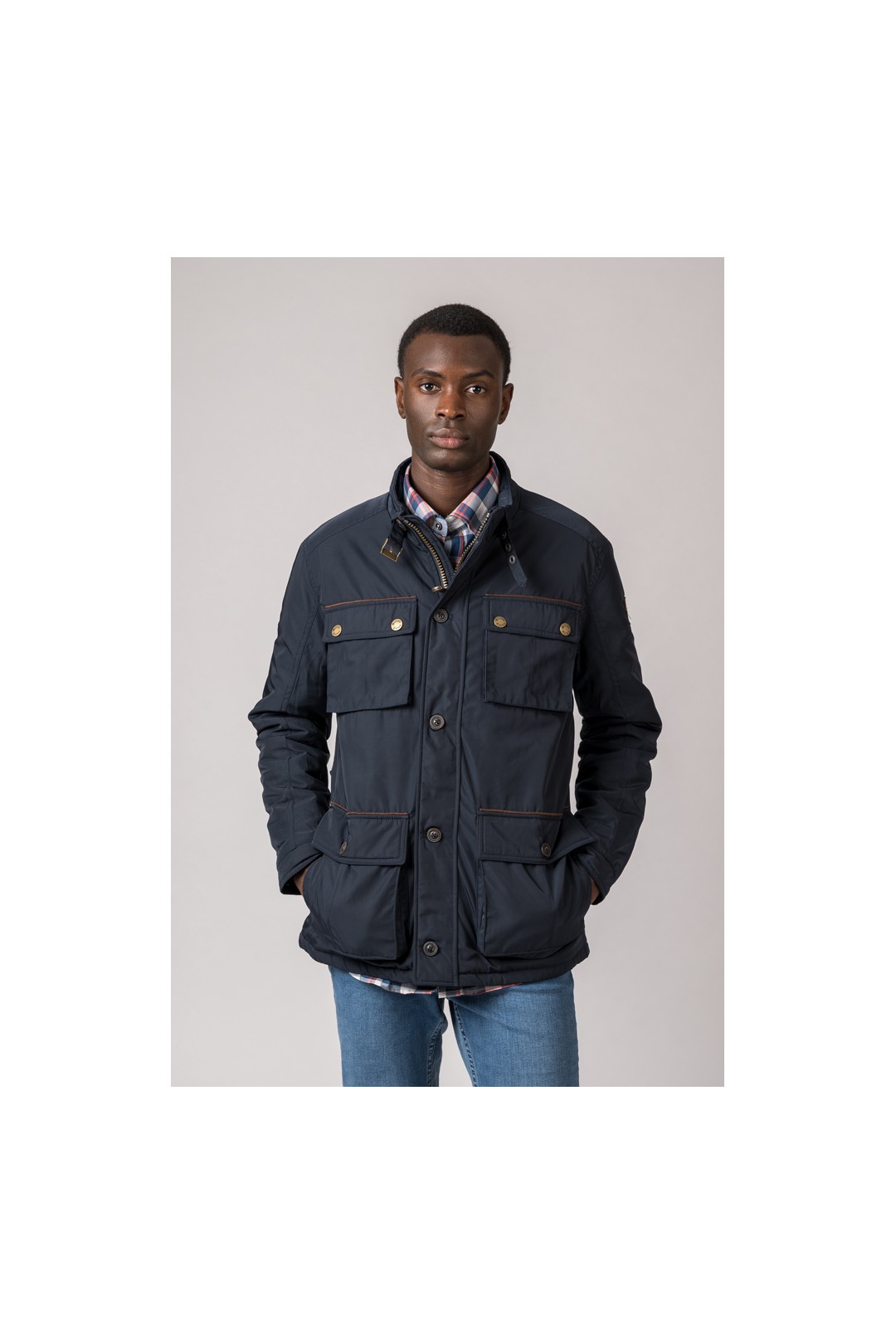 PARKA 4 BOLSILLOS WEST AZUL MARINO