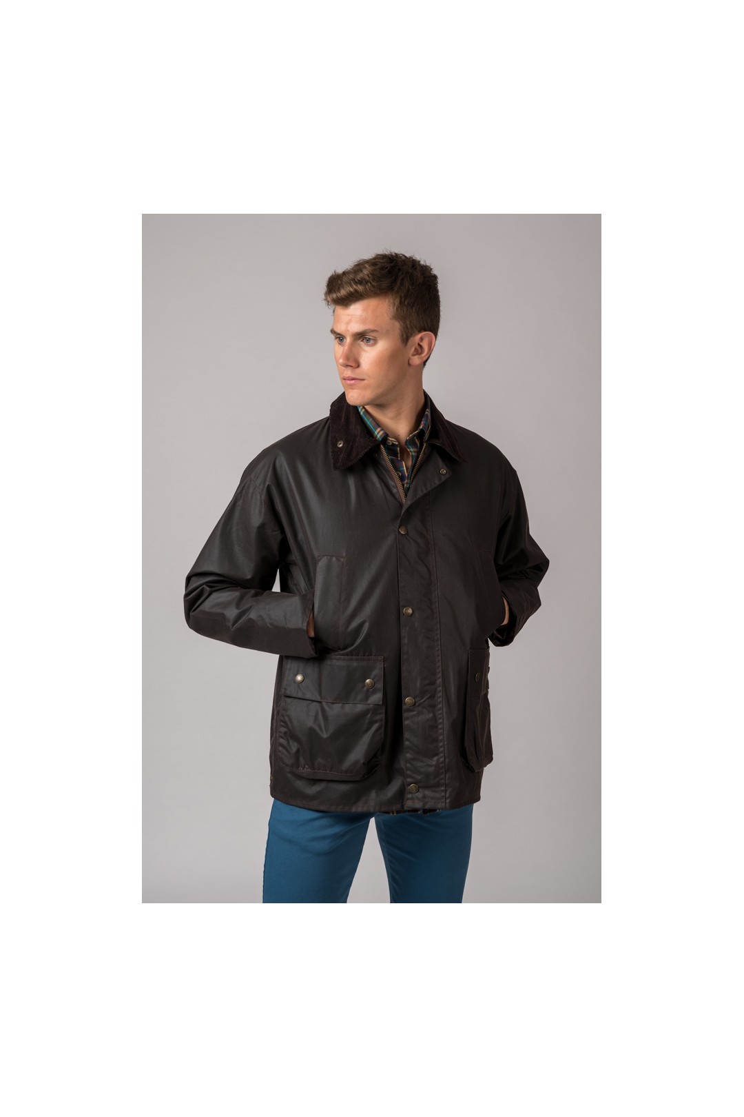CHAQUETA ENCERADA BURLEY BRITISH MARRÓN