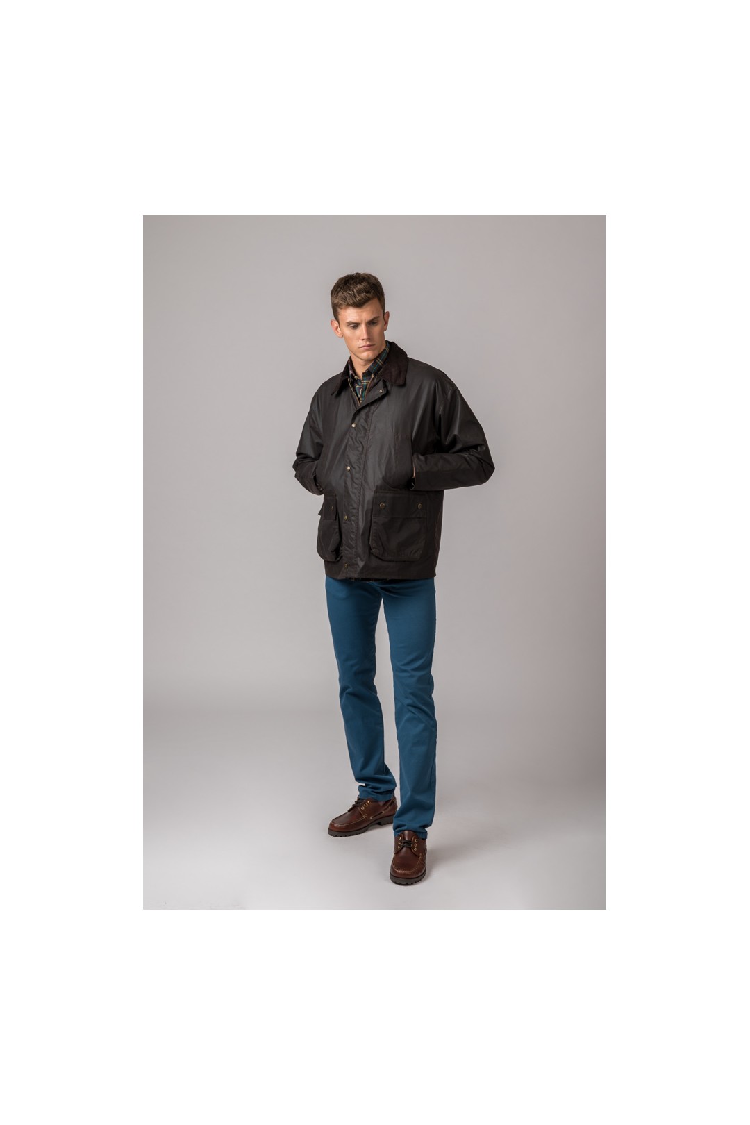 CHAQUETA ENCERADA BURLEY BRITISH MARRÓN