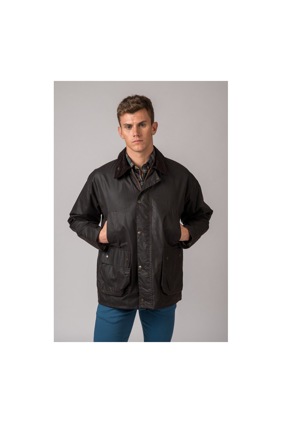 CHAQUETA ENCERADA BURLEY BRITISH MARRÓN