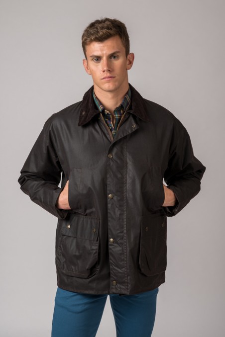 CHAQUETA ENCERADA BURLEY BRITISH MARRÓN