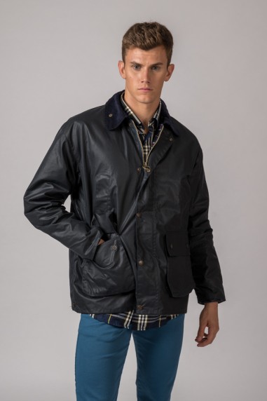 CHAQUETA ENCERADA BURLEY BRITISH AZUL MARINO