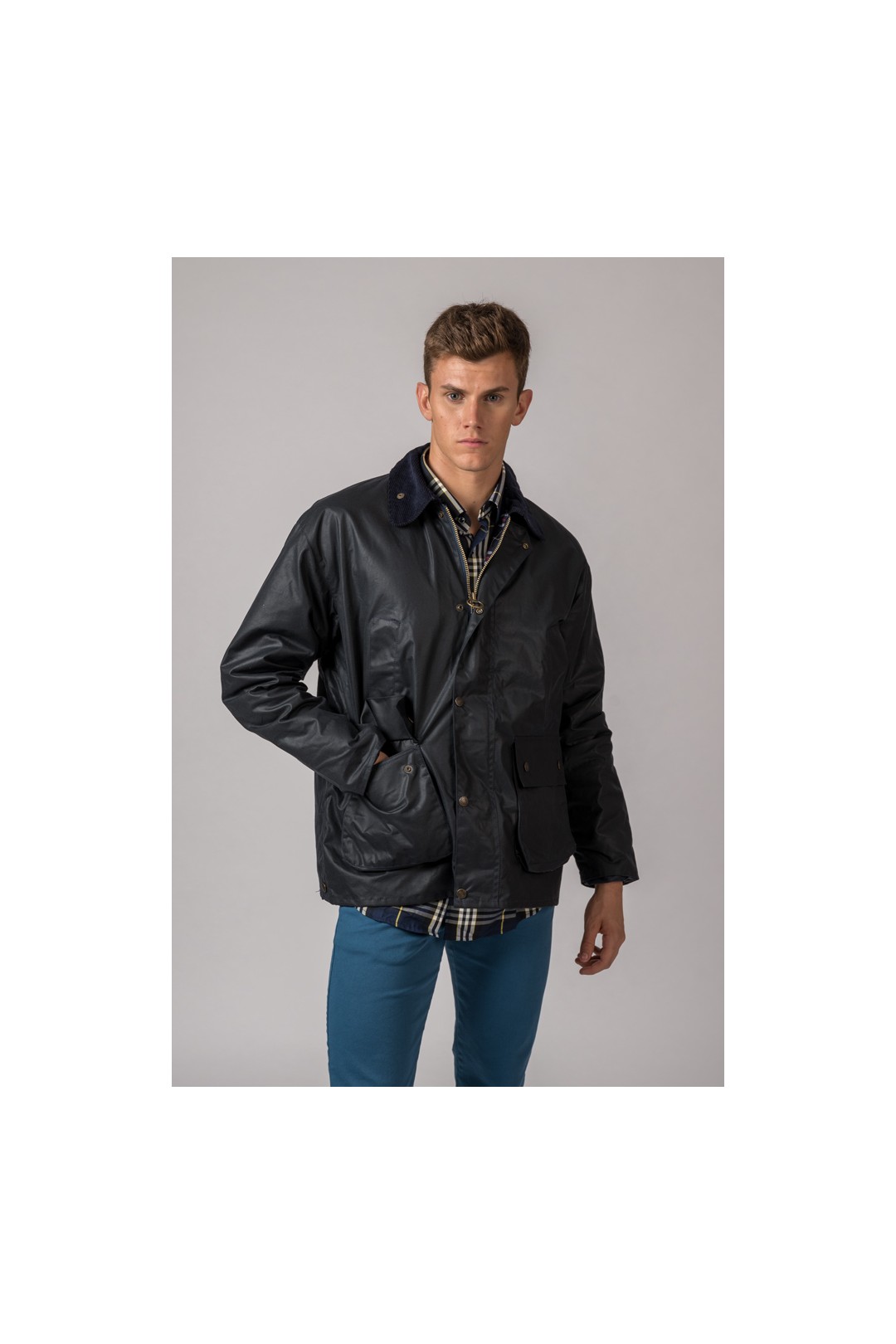 CHAQUETA ENCERADA BURLEY BRITISH AZUL MARINO