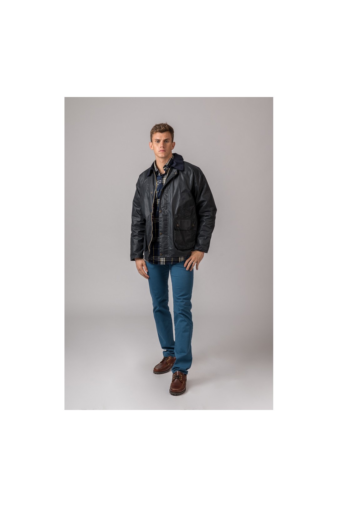 CHAQUETA ENCERADA BURLEY BRITISH AZUL MARINO