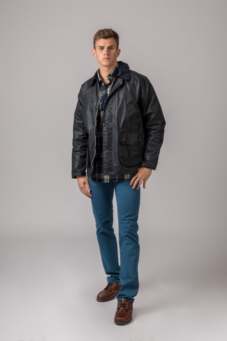 CHAQUETA ENCERADA BURLEY BRITISH AZUL MARINO