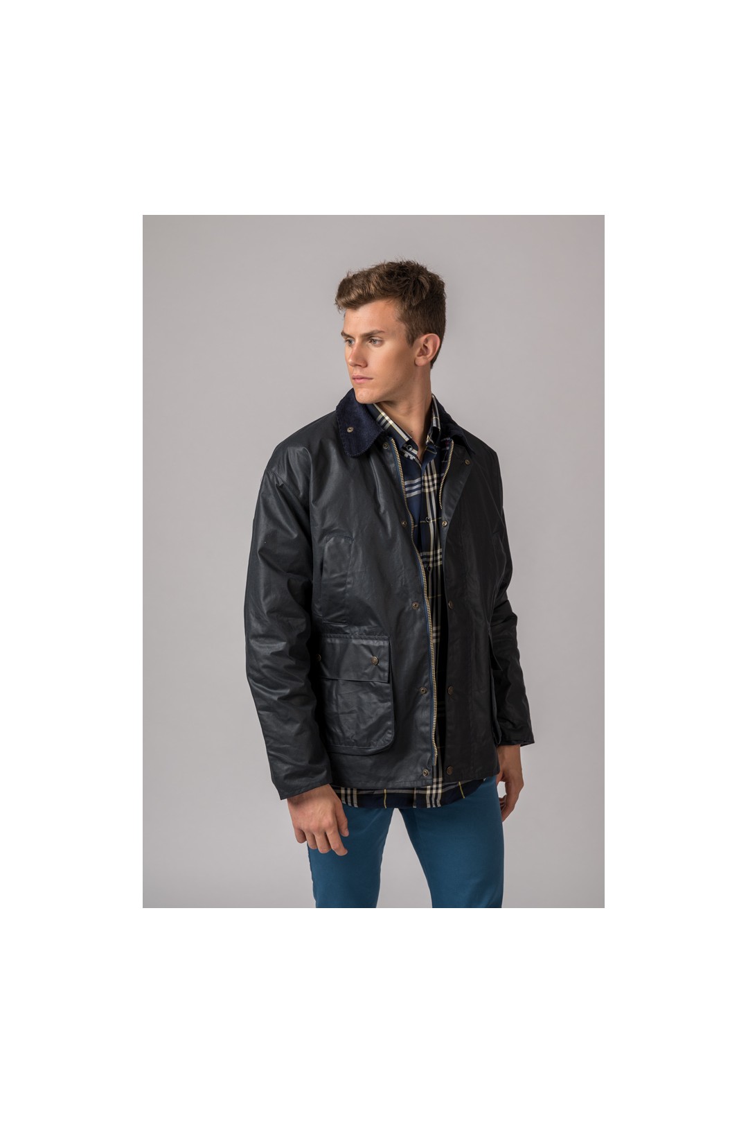CHAQUETA ENCERADA BURLEY BRITISH AZUL MARINO