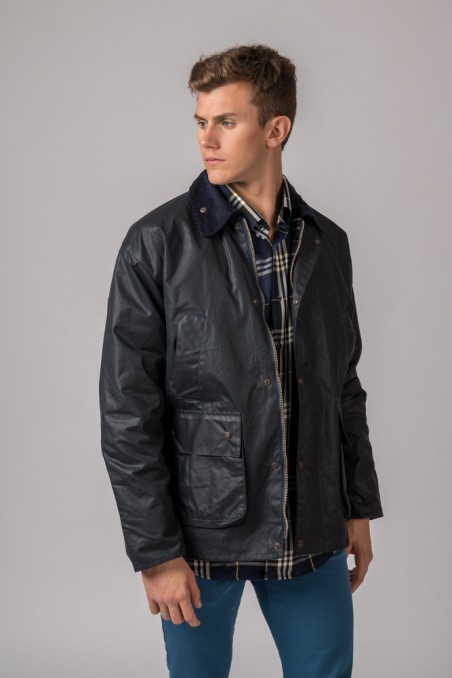 CHAQUETA ENCERADA BURLEY BRITISH AZUL MARINO