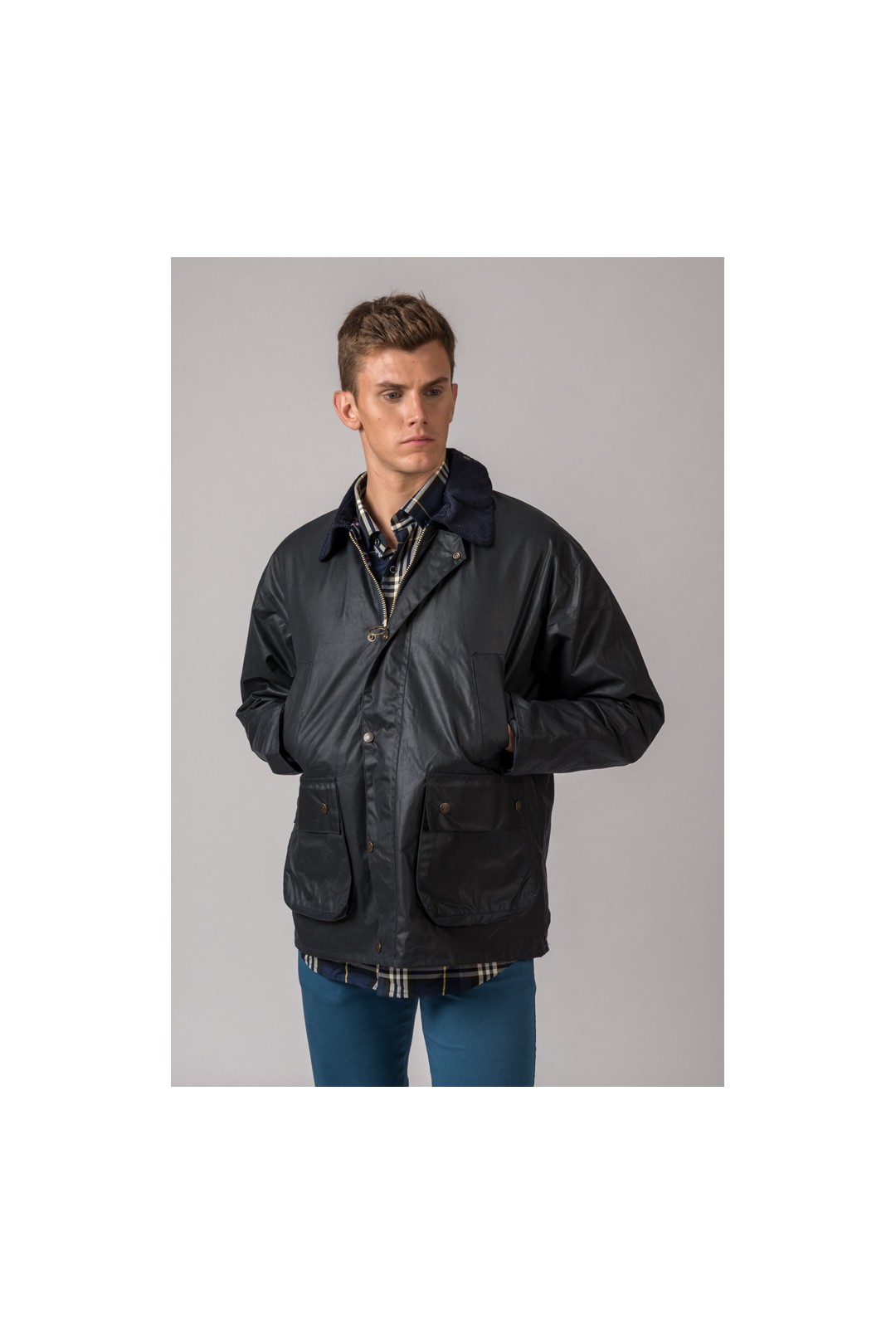 CHAQUETA ENCERADA BURLEY BRITISH AZUL MARINO