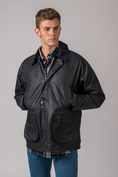 CHAQUETA ENCERADA BURLEY BRITISH AZUL MARINO