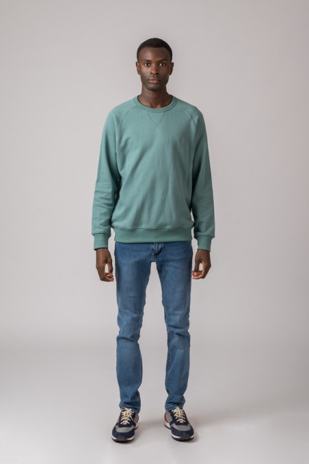 SWEAT-SHIRT BRODÉ BC VERT PÉTROLE